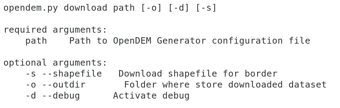 Help of download command